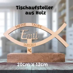 Dekoration|Funnybake Personalisierter Aufsteller Taufe Tischedeko Geschenk Holzdeko Erinnerung Taufgeschenk