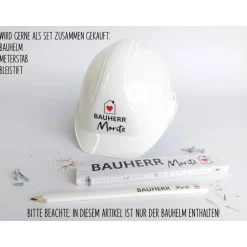Hot Personalisierter Bauherren-Bauhelm Weiß mit Wunschname – Geschenk für Bauherren & Bauherrinnen Geschenke