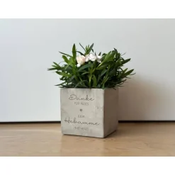 Outlet Personalisierter Blumentopf Beton-Optik mit Herz – Geschenk für Hebamme, Erzieherin, Arzt & Kollegin Geschenke