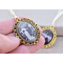 Discount Personalisierter Brautstrauß Anhänger mit Foto oder Text | Handgemachter Erinnerungsschmuck Hochzeit Accessoires