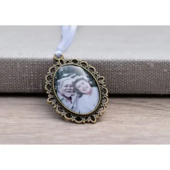 Discount Personalisierter Brautstrauß Anhänger mit Foto oder Text | Handgemachter Erinnerungsschmuck Hochzeit Accessoires