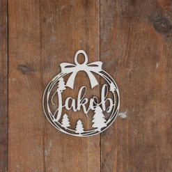 Weihnachtsgeschenke|logo-cut Personalisierter Geschenkanhänger & Weihnachtsbaumschmuck aus Holz – Adventsdeko mit Gravur
