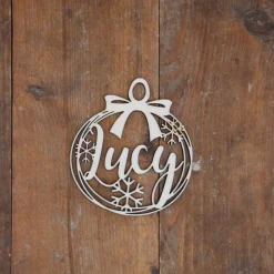 Weihnachtsgeschenke|logo-cut Personalisierter Geschenkanhänger & Weihnachtsbaumschmuck aus Holz – Adventsdeko mit Gravur