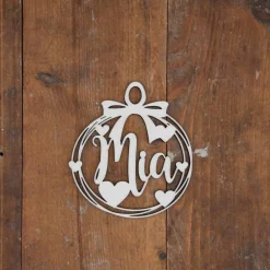 Weihnachtsgeschenke|logo-cut Personalisierter Geschenkanhänger & Weihnachtsbaumschmuck aus Holz – Adventsdeko mit Gravur