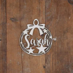 Weihnachtsgeschenke|logo-cut Personalisierter Geschenkanhänger & Weihnachtsbaumschmuck aus Holz – Adventsdeko mit Gravur