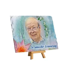 Discount Personalisierter Grabschmuck von deinem Foto  auf Natur Schiefertafel Gedenksteine
