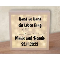 Hochzeitsgeschenke|Marinas Kreativwerkstatt Personalisierter Leuchtrahmen MIT TIMER Geschenk zur Hochzeit, Jahrestag, Beziehung, Partnerschaft