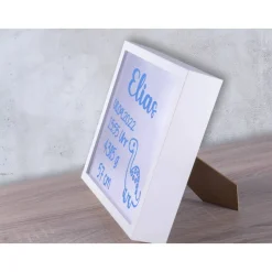 Geschenke|Marinas Kreativwerkstatt Personalisierter Leuchtrahmen MIT TIMER Geschenk zur Geburt, Taufe, Babygeschenk für Mädchen oder Junge, Bilderahmen