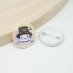 Geschenkeanhänger|Kreativschmalz Personalisierter Namensbutton Pin Schneemann | 32 mm | Namensanstecker Geschenke Party