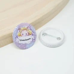 Geschenkeanhänger|Kreativschmalz Personalisierter Namensbutton Pin Engel | 32 mm | Namensanstecker Geschenke Party