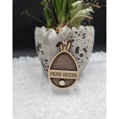 Online Personalisierter Osteranhänger aus Holz & Filz | Hase in Eierform | Geschenk-Tag, Osterdeko, Frühlingsdeko Ostergeschenke