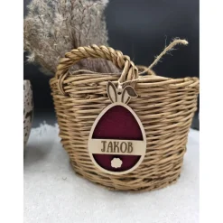 Online Personalisierter Osteranhänger aus Holz & Filz | Hase in Eierform | Geschenk-Tag, Osterdeko, Frühlingsdeko Ostergeschenke