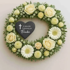 Online Personalisierter Schieferherz-Gedenkstein mit Gravur – Wetterfester Grabschmuck mit Namen Gedenksteine