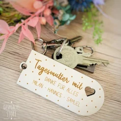 Hot Personalisierter Schlüsselanhänger / Abschiedsgeschenk Tagesmutter/Tagesvater mit Namen / Danke sagen / Abschied Kinder Danksagungskarten