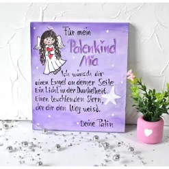 Best Personalisierter Schutzengel aus Holz – Handbemaltes Geschenk fürs Patenkind, zum Aufstellen, oder Aufhängen. Geschenke