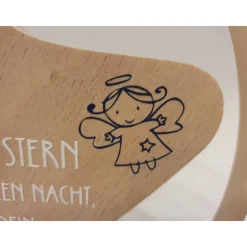 Best personalisierter Stern als Geschenk zur Geburt oder Taufgeschenk | Taufdeko mit Schutzengel | Holzstern + Taufspruch Geschenke