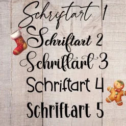 Outlet Personalisierter Weihnachtsstrumpf mit Namen aus Jute und Baumwolle Nikolausstiefel