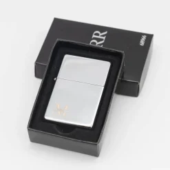Best Personalisiertes Benzin Sturmfeuerzeug Chrom – Monogramm & Name, für Rechts- oder Linkshänder, Geschenkbox Junggesellenabschied