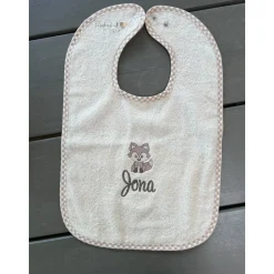Geschenke|Handmadelovebytanja personalisiertes besticktes Babyset,  Kapuzenhandtuch und großes Lätzchen mit süßem Fuchs und Namen, Geschenkidee Geburt