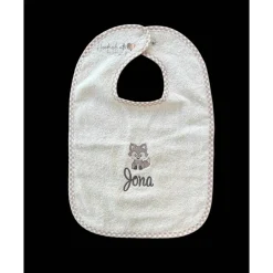 Geschenke|Handmadelovebytanja personalisiertes besticktes Babyset,  Kapuzenhandtuch und großes Lätzchen mit süßem Fuchs und Namen, Geschenkidee Geburt