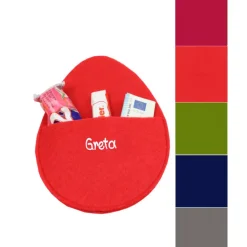 Geschenkverpackungen|Mein Name Personalisiertes Filzei rund mit Tasche in verschiedenen Farben - Geldgeschenkverpackung zu Ostern mit Name