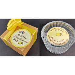 Best Personalisiertes Gastgeschenk zur Kommunion & Konfirmation – Teelicht mit Botschaft, Glashalter & Geschenkbox Gastgeschenke