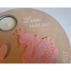 Clearance Personalisiertes Geburtstagslicht aus Holz – Einzigartiges Geschenk zur Geburt, Taufe oder Geburtstag Dekoration