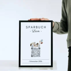 Discount Personalisiertes Geldgeschenk | Virtuelles Sparbuch QrCode Bild | Motiv Führerschein Geldgeschenke