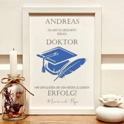 Geschenke|Fancy CraftHacks Personalisiertes Geldgeschenk zum Doktortitel – Bilderrahmen als Geschenk zum Staatsexamen & Abschluss