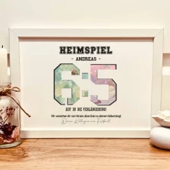 Personalisiertes Geldgeschenk zum 65. Geburtstag für Fußballfans – Kreative Geschenkidee im Bilderrahmen Geldgeschenke