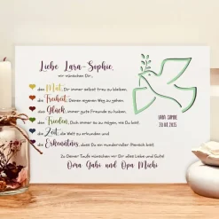 Geldgeschenke|Fancy CraftHacks Personalisiertes Geldgeschenk zur Taufe – Bilderrahmen mit Herzenswünschen für Mädchen und Jungen