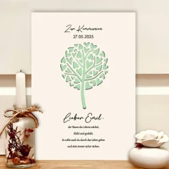 Best Personalisiertes Geldgeschenk zur Kommunion – Bilderrahmen mit Baum des Lebens Geldgeschenke