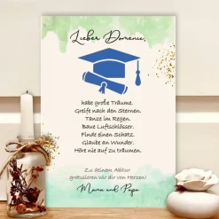 Personalisiertes Geldgeschenk Abitur im Bilderrahmen mit Hut & Urkunde – Kreatives Andenken Geschenke