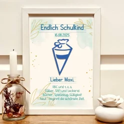 Discount Personalisiertes Geldgeschenk zur Einschulung für Jungen im Bilderrahmen – Erinnerungsstück mit Name Kinder Einschulung