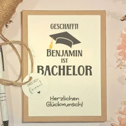 Geschenke|Fancy CraftHacks Personalisiertes Geldgeschenk zum Bachelor – Handgemachte Geschenkbox für den Studienabschluss
