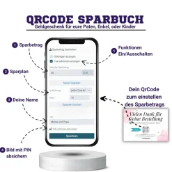 Geldgeschenke|QrCode-Galerie Personalisiertes Geldgeschenk | Virtuelles Sparbuch | QrCode Geschenkkarte | Löwe