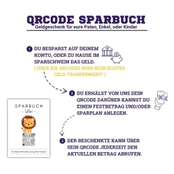 Geldgeschenke|QrCode-Galerie Personalisiertes Geldgeschenk | Virtuelles Sparbuch | QrCode Geschenkkarte | Löwe