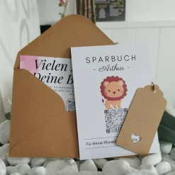 Geldgeschenke|QrCode-Galerie Personalisiertes Geldgeschenk | Virtuelles Sparbuch | QrCode Geschenkkarte | Löwe