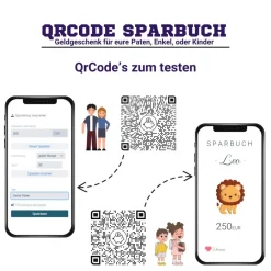 Geldgeschenke|QrCode-Galerie Personalisiertes Geldgeschenk | Virtuelles Sparbuch | QrCode Geschenkkarte | Löwe