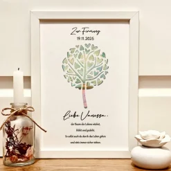 Sale Personalisiertes Geldgeschenk zur Firmung – Bilderrahmen Lebensbaum mit Namen & Datum – Geschenkidee für Mädchen & Jungen Geldgeschenke