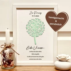 Sale Personalisiertes Geldgeschenk zur Firmung – Bilderrahmen Lebensbaum mit Namen & Datum – Geschenkidee für Mädchen & Jungen Geldgeschenke