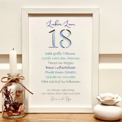 Clearance Personalisiertes Geldgeschenk 18. Geburtstag Junge – Bilderrahmen & Motivationsspruch Geldgeschenke