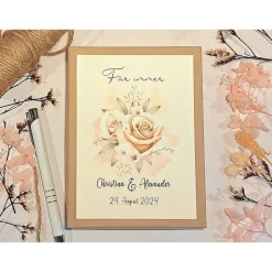 Sale Personalisiertes Geldgeschenk zur Hochzeit – Vintage Hochzeitsgeschenk mit Rosen & Geschenkbox Geldgeschenke
