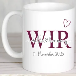 Sale Personalisiertes Geschenk zur Hochzeit Tassen Set Brautpaar Hochzeitsgeschenke