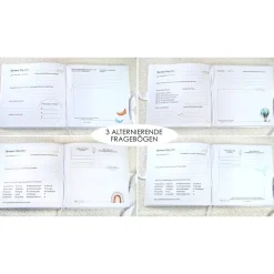 Clearance personalisiertes Gästebuch & Album zur Taufe mit Kreuz aus Fischen in Hellblau blanko o. mit Fragebogen Fotoalbum & Gästebuch