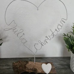 Sale Personalisiertes Herz zur Hochzeit als Dekoration oder Geschenk aus Diamant-Glitzerdraht Hochzeitsgeschenke