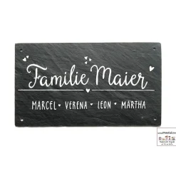 Discount Personalisiertes Hochzeitsgeschenk – Edles Schiefertürschild mit Namen, exklusiv & handgemacht, individuelles Haustürschild wetterfest und dekorativ Gastgeschenke