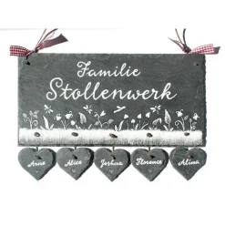 Personalisiertes Hochzeitsgeschenk: Türschild aus Schiefer mit Namen & Herzanhänger Hochzeitsgeschenke