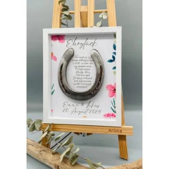 Sale Personalisiertes Hochzeitsgeschenk mit echtem Hufeisen – Einzigartiges Wandbild zur Hochzeit Hochzeitsgeschenke