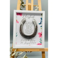 Sale Personalisiertes Hochzeitsgeschenk mit echtem Hufeisen – Einzigartiges Wandbild zur Hochzeit Hochzeitsgeschenke
